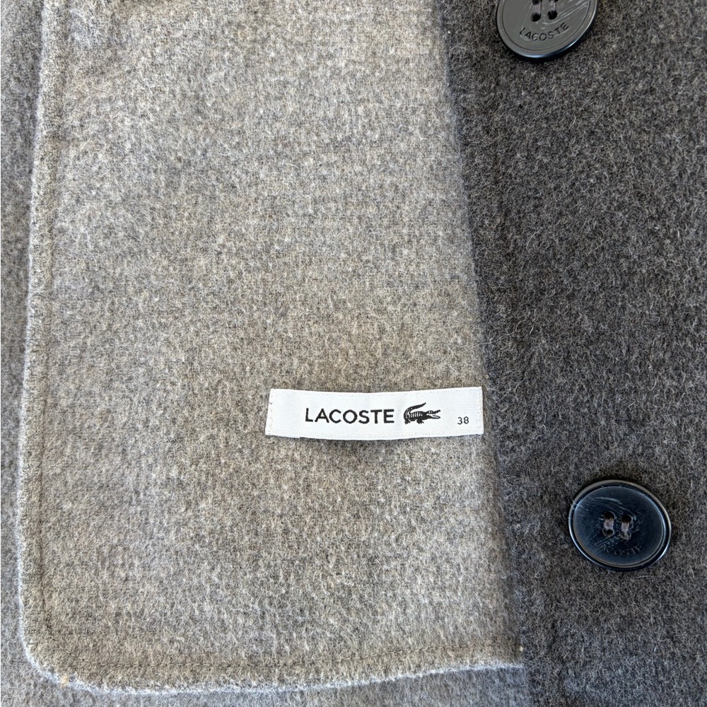 Lacoste Two-Tone Gray Wool Coat — Light Gray & Dark Gray